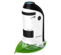 HUTACT Microscope Enfant de Poche avec Jeu de Lamelles : 60x-135x Mini Microscope LED Portable Cadeau Educatif pour Enfants Etudiants Adultes Observation Microbiologique