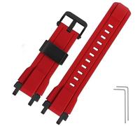 HUTBUVEAW Accessoires de Montre Bracelet de Remplacement for Casio MTG-B1000 G1000 Bracelet de Montre en Acier Massif Linker Caoutchouc Silicone Bracelet étanche(Red Black Buckle)