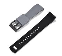 HUTBUVEAW Bracelet de montre en caoutchouc et Silicone à dégagement rapide, 20mm, bracelet de montre de remplacement(Grey Black 2)