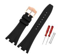 HUTBUVEAW Bracelet de montre en caoutchouc for AP 15400 26470 15703, bracelet de plongée en silicone souple noir, largeurs disponibles : 26 mm, 27 mm et 28 mm.(Black pin RG,28mm)