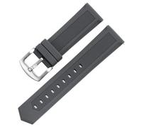 HUTBUVEAW Bracelet de montre en caoutchouc for Tag Heuer et Seiko, disponible en 18 mm, 20 mm, 22 mm et 24 mm, noir, bleu et orange, compatible avec toutes les marques.(Gray silver clasp,20mm)