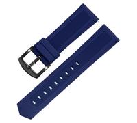 HUTBUVEAW Bracelet de montre en caoutchouc for Tag Heuer et Seiko, disponible en 18 mm, 20 mm, 22 mm et 24 mm, noir, bleu et orange, compatible avec toutes les marques.(Blue black clasp,18mm)