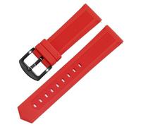 HUTBUVEAW Bracelet de montre en caoutchouc for Tag Heuer et Seiko, disponible en 18 mm, 20 mm, 22 mm et 24 mm, noir, bleu et orange, compatible avec toutes les marques.(Red black clasp,24mm)