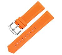 HUTBUVEAW Bracelet de montre en caoutchouc for Tag Heuer et Seiko, disponible en 18 mm, 20 mm, 22 mm et 24 mm, noir, bleu et orange, compatible avec toutes les marques.(Orange silver clasp,22mm)