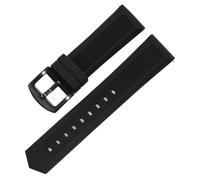 HUTBUVEAW Bracelet de montre en caoutchouc for Tag Heuer et Seiko, disponible en 18 mm, 20 mm, 22 mm et 24 mm, noir, bleu et orange, compatible avec toutes les marques.(Black black clasp,26mm)