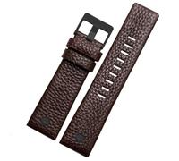 HUTBUVEAW Bracelet de montre en cuir véritable for Diesel DZ7257 1657 4323 7314 7313 7371, disponible en 22, 24, 26, 27, 28 et 30 mm, en noir, marron et blanc.(Brown black,28mm)