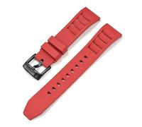 HUTBUVEAW Bracelet de montre en fluoroélastomère 22 mm for montres de sport Omega, Casio, Tissot, Le Lock et Seiko. Accessoires de montre à dégagement rapide.(Red01,24mm)