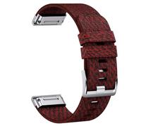 HUTBUVEAW Bracelet de Montre en Nylon Jacquard 22 26MM, for Garmin Fenix 7/7Pro/7X/6X/6 Pro/5X/5 Plus/6/Epix/Instinct, Bracelet remplaçable(Jacquard Red2,22mm)