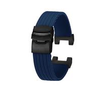 HUTBUVEAW Bracelet de Montre en Silicone Concave modifié for Casio g-Shock MTG-B2000, Bracelet de Montre étanche for Hommes, Noir et Bleu(Blue BK)