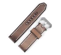 HUTBUVEAW Bracelet de montre for hommes, bleu jaune, for Panerai, bandes de remplacement, 18mm, 20mm, 22mm, 24mm(Light coffee,24mm)