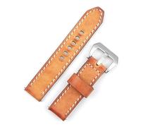 HUTBUVEAW Bracelet de montre for hommes, bleu jaune, for Panerai, bandes de remplacement, 18mm, 20mm, 22mm, 24mm(Brown,18mm)