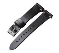 HUTBUVEAW Bracelet de montre homme fin style vintage en cuir Horween Chromexcel fait main, disponible en 18, 19, 20 et 22 mm, couleur café et noir, bracelet souple.(Brack,18mm)