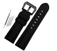 HUTBUVEAW Bracelet de montre Panerai Diesel 22 mm, 24 mm, 26 mm, noir, bleu, camouflage, vert, en silicone étanche avec fermoir en acier(Black black calsp,26mm)