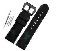 HUTBUVEAW Bracelet de montre Panerai Diesel 22 mm, 24 mm, 26 mm, noir, bleu, camouflage, vert, en silicone étanche avec fermoir en acier(Cam green black,26mm)