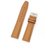 HUTBUVEAW Bracelet de montre Vintage en cuir véritable souple, noir bleu marron, 20mm, accessoires de remplacement for hommes(Brown)