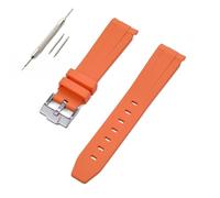 HUTBUVEAW Bracelet en caoutchouc à Interface incurvée, adapté à Omega X for s-watch Joint MoonSwatch 20mm, Bracelet étanche for hommes et femmes(Orange)