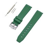 HUTBUVEAW Bracelet en caoutchouc à Interface incurvée, adapté à Omega X for s-watch Joint MoonSwatch 20mm, Bracelet étanche for hommes et femmes(Green)