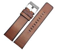 HUTBUVEAW Bracelet en Cuir Authentique de Haute qualité for DZ 1399 DZ4280 DZ4290 22mm 24mm 28mm for Bracelet de Montre Diesel(Brown-Silvery Buckle,26mm)