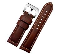 HUTBUVEAW Bracelet en Cuir de Vache véritable épais Vintage for Panerai for Luminor for Breitling for Hamilton Bracelet de Montre for Hommes 20mm 22mm 24mm 26mm Bracelet(Brown SK,20mm)
