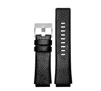 HUTBUVEAW Bracelet en Cuir de Veau Souple for Hommes, chaîne de Haute qualité for Diesel DZ1089 DZ1123 DZ1132, Sangle Convexe de Remplacement, 30 x 22mm, 30mm x 20, 28x20mm, Noir(Black SK,28mm-22mm)