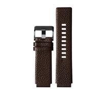 HUTBUVEAW Bracelet en Cuir de Veau Souple for Hommes, chaîne de Haute qualité for Diesel DZ1089 DZ1123 DZ1132, Sangle Convexe de Remplacement, 30 x 22mm, 30mm x 20, 28x20mm, Noir(Brown BK,28mm-18mm)