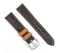 HUTBUVEAW Bracelet Vintage en cuir véritable for hommes, 18mm, 20mm, 22mm, 24mm, noir, bleu, café, accessoires de remplacement(Coffee,22mm)