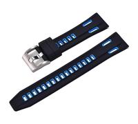 HUTBUVEAW Bracelets de montre en caoutchouc de Silicone haute densité à dégagement rapide bracelets de montre en Silicone Sport bicolore 20mm 22mm(Black Blue,22mm)