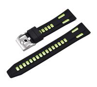 HUTBUVEAW Bracelets de montre en caoutchouc de Silicone haute densité à dégagement rapide bracelets de montre en Silicone Sport bicolore 20mm 22mm(Black Green,20mm)