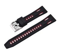 HUTBUVEAW Bracelets de montre en caoutchouc de Silicone haute densité à dégagement rapide bracelets de montre en Silicone Sport bicolore 20mm 22mm(Black Red,22mm)