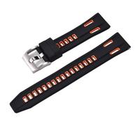 HUTBUVEAW Bracelets de montre en caoutchouc de Silicone haute densité à dégagement rapide bracelets de montre en Silicone Sport bicolore 20mm 22mm(Black Orange,22mm)