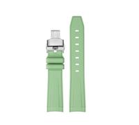 HUTBUVEAW Bracelets de Montre en Caoutchouc et Silicone, extrémité incurvée de 20mm, for Omega Seamaster 300 Speedmaster, Marque 8900 Planet Ocean, Bracelet de Montre Bleu(Light Green sbk)