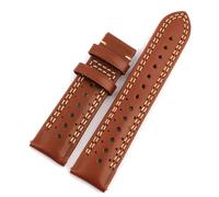 HUTBUVEAW Bracelets de montre faits à la main, 22mm, marron, noir, remplacement, ligne douce et épaisse, bracelet poreux respirant(Brown-green)