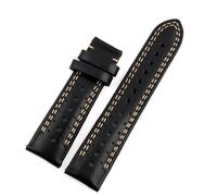 HUTBUVEAW Bracelets de montre faits à la main, 22mm, marron, noir, remplacement, ligne douce et épaisse, bracelet poreux respirant(Black-green)