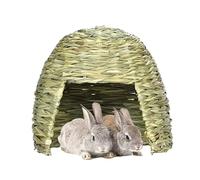 Hutch Cabane Tissée - 30x29cm, Maison de Paille, Option Adaptée aux Voyages | Cabane de Lapin Artisanat Robuste, abri à Foin pour Chinchillas, Hamsters, Lapins, Souris Cochon d'Inde
