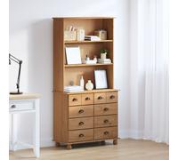 Hutch Vidaxl 'askim'brun Miel 91x40x183 Cm Bois Massif De Pin, Hutch Vidaxl 'askim'91x30x104 Cm Bois Massif De Pin, Commode Vidaxl 'askim'brun Miel 91x40x79 Cm Bois Massif De Pin