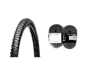 Hutchinson Cameleon-Pneu Vélo-VTT-Résistance-Tringles Rigides, Noir, 26 x 1,95 & SNC Cv657171 Lot de 2 Chambre à air de vélo Mixte, Presta, 26 x 1,70 à 2,35