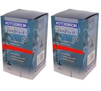 Hutchinson - Chambre à air 17 Pouces - Valve Schrader - pour cyclomoteur - Dimensions 2.50-17 - Compatible avec Divers modèles, Noir (Lot de 2)