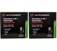 HUTCHINSON - Chambre À Air - VTT - Protect'Air - Auto-Réparante - Liquide Anti-Crevaison Intégré - Valve Schräder - Épaisseur 0.9 mm - 48 MM - 27,5 x 1,70-2,35, Noir (Lot de 2)