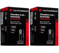 HUTCHINSON - Chambre À Air - VTT - Standard - Résistance Et Anti-Crevaison - Valve Schräder - Épaisseur 0.9 mm - 35 MM - 20 x 1,75-2,35, Noir (Lot de 2)