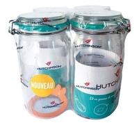 HUTCHINSON Lot de 4 bocaux à conserves - 1 5 L