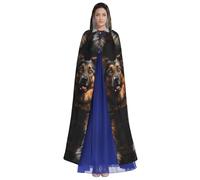 HUTOOLEE Cape à capuche de berger allemand pour Halloween, cosplay, bal de fin d'année, bande dessinée pour adulte, décoration de fête pour adultes, belle impression graphique, noir