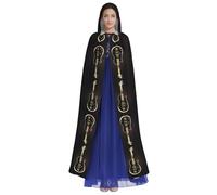 HUTOOLEE Cape à capuche guitare noire pour Halloween, cosplay, bal de fin d'année, comic Con, décoration de fête pour adultes, belle impression graphique