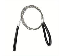 HUTP-1pc Leather Cover Stainless Steel Wire Saw Wilderness Survival Outdoor Camping Hike Mini Hand Pulled Rope Saw Survival Equipment-black