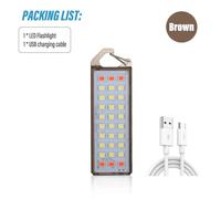 Hutp-Mini Lampe De Poche Led,Lampe De Travail Rechargeable,Porte-Clés,Lampe De Camping,Facile À Transporter,Plusieurs Modes D'éclairage,Étanche-Brown Body