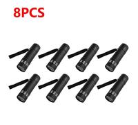 Hutp-Mini Lampe De Poche Uv 9 Led,Lumière Noire,Torche,Lampe De Détection,Outils D'éclairage Portables Pour La Randonnée,50lm,395nm,1 Pièce,5 Pièces,10 Pièces-8pcs