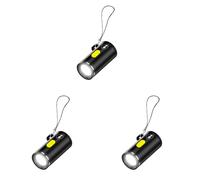 Hutp-Porte-Clés De Poche Led De Type C,Lumière Forte,Mini Lampe De Poche,Petite Torche,Accessoires De Randonnée En Plein Air Et De Camping-Black 3pcs
