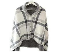 HUTRADE Couverture Poncho Plaid Chaude d'hiver, Couverture Multi-Usage Cape Châle avec Bouton, Doublure Polaire A Porter pour Lit, Canapés, Voyage
