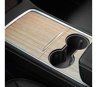 HUTRADE Kit de revêtement décoratif pour console centrale en grain de bois, compatible avec Tesla Model Y 2020-2024/Model 3 2021-2023