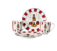 Hutschenreuther Christmas Love Lot de 4 assiettes rouges 22 cm 2 tasses avec anse 0,40 l dans un coffret cadeau