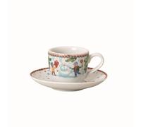 Hutschenreuther Collection de Noël 2025 « Jeux de Noël » Tasse à expresso 2 pièces composée d'une tasse à expresso de 0,08 l et d'une soucoupe à expresso de 11,8 cm
